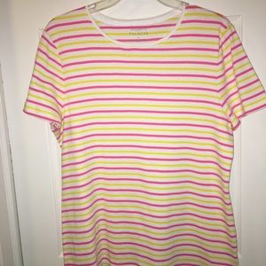 🟡TALBOTS NWOT AUTHENTIC SHORT SLEEVES MULTI-COLOR STRIPE